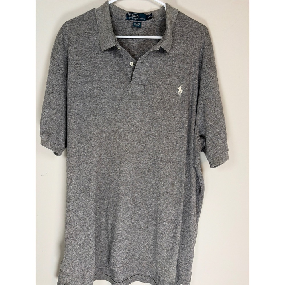 Polo Ralph Lauren Mens XXL Gray Short Sleeve Cotton Pony Logo Polo Shirt